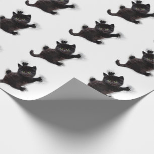Schwarze Katzen klettern auf menschlichem Rücken Geschenkpapier