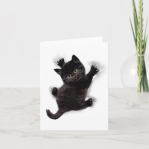 Schwarze Katzen klettern auf menschlichem Rücken Karte