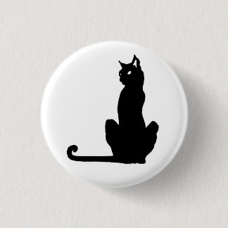 Schwarze Katzen-Knopf Button