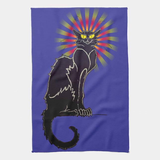 Schwarze Katzen-Küchen-Tuch Le Chat Noir Küchentuch (Vertikal)