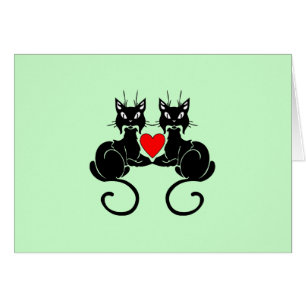 Schwarze Katzen-Liebe