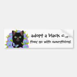 Schwarze Katzen-Liebe adoptieren eine Autoaufkleber