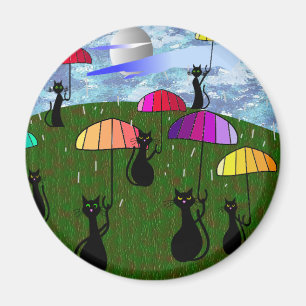 Schwarze Katzen-Liebhaber-Kunst-Geschenke Magnet