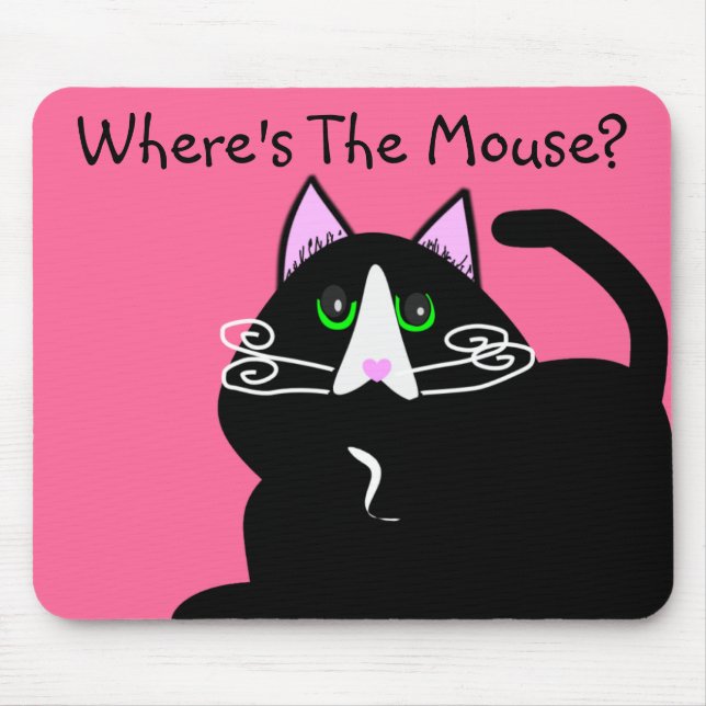 Schwarze Katzen-Liebhaber-Kunst-Geschenke Mousepad (Vorne)
