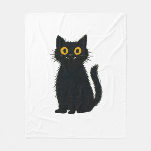 Schwarze Katzen Magie � Süße Halloween- & Mystik-K Fleecedecke
