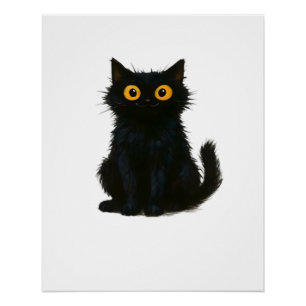 Schwarze Katzen Magie � Süße und Gruselige Hallowe Poster