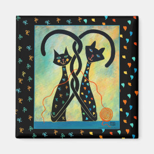 Schwarze Katzen-Magnet Magnet