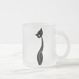 Schwarze Katzen-mattierte GlasTasse Mattglastasse