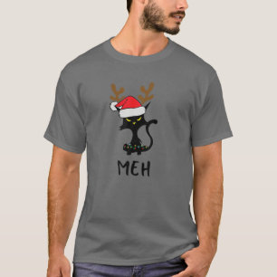 Schwarze Katzen Meh, lustige Katzen lange Weihnach T-Shirt