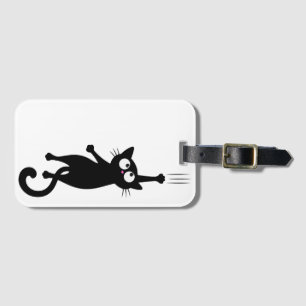 Schwarze Katzen-Minimalist-Wandkunst Druckbar, Süß Gepäckanhänger
