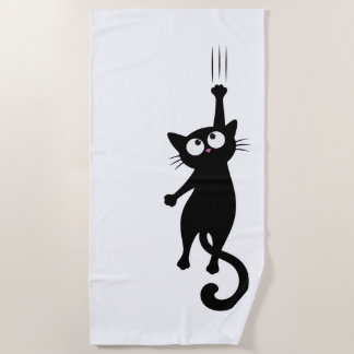 Schwarze Katzen-Minimalist-Wandkunst Druckbar, Süß Strandtuch