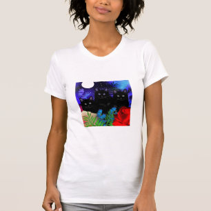 SCHWARZE KATZEN-MOND-GARTEN T-Shirt