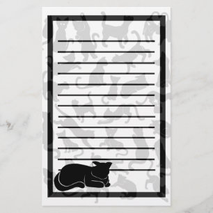 Schwarze Katzen-Muster Briefpapier
