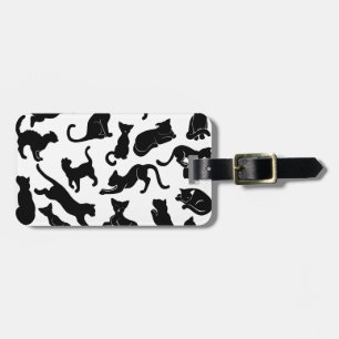Schwarze Katzen-Muster Gepäckanhänger