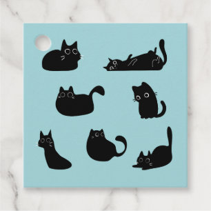 Schwarze Katzen Muster Geschenkanhänger
