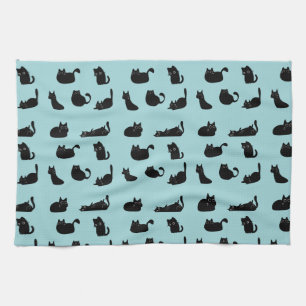 Schwarze Katzen Muster Geschirrtuch