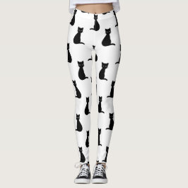 Schwarze Katzen Muster Leggings
