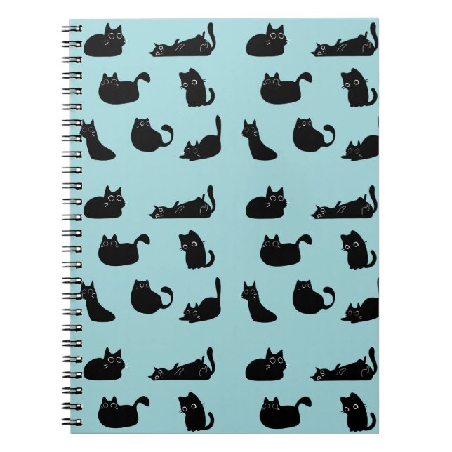 Schwarze Katzen Muster Notizblock (Vorderseite)