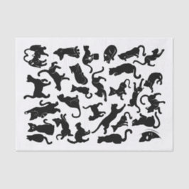 Schwarze Katzen-Muster Seidenpapier