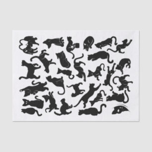 Schwarze Katzen-Muster Seidenpapier