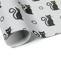 Schwarze Katzen Nahtlose leichte Graue Halloween-G