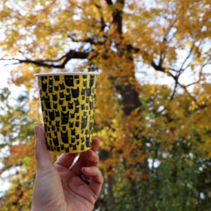 Schwarze Katzen Pappbecher