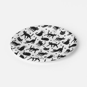 Schwarze Katzen Pappteller