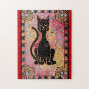 Schwarze Katzen-Puzzle