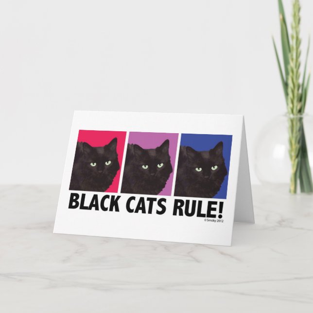 Schwarze Katzen REGEL! Leere Karte (Vorderseite)