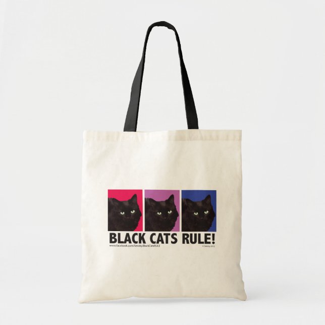 Schwarze Katzen REGEL! Taschen-Tasche Tragetasche (Vorne)