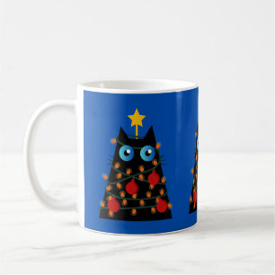 Schwarze Katzen Regel! Whiskers & Weihnachts Cheer Kaffeetasse