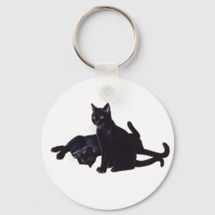 schwarze Katzen Schlüsselanhänger