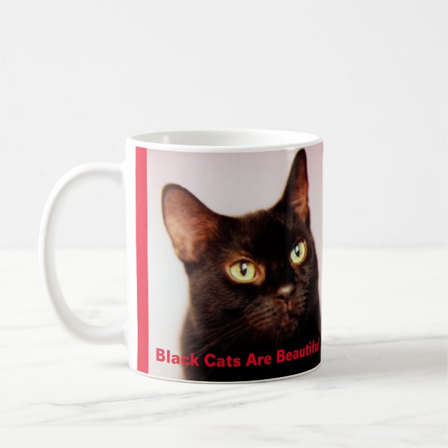 Schwarze Katzen sind schöne Kaffee-Tasse (Version Kaffeetasse (Links)
