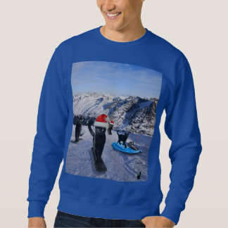 Schwarze Katzen Snowboarden zu Weihnachten Sweatshirt