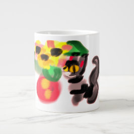 Schwarze Katzen Sonnenblumen Jumbo-Tasse
