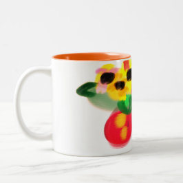 Schwarze Katzen-Sonnenblumen Zweifarbige Tasse