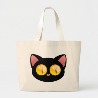 Schwarze Katzen-Tasche Halloweens Jumbo Stoffbeutel
