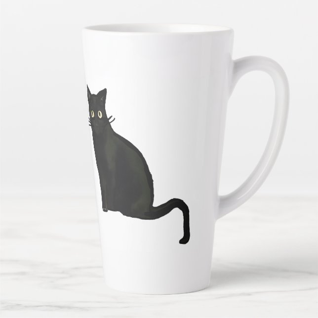 Schwarze Katzen-Tasse Milchtasse (Rechts)