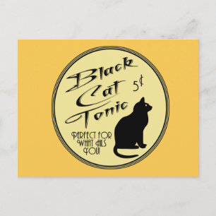 Schwarze Katzen-Tonikum Postkarte
