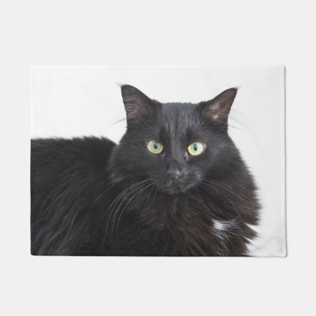 Schwarze Katzen-Tür-Matte Fußmatte (Vorderseite)