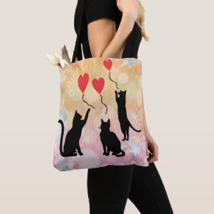 Schwarze Katzen und Ballons Tasche
