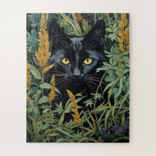 Schwarze Katzen und Blume