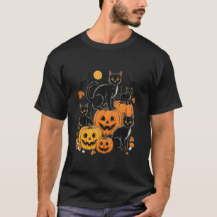 Schwarze Katzen und Kürbisse Halloween - Süße Grus T-Shirt