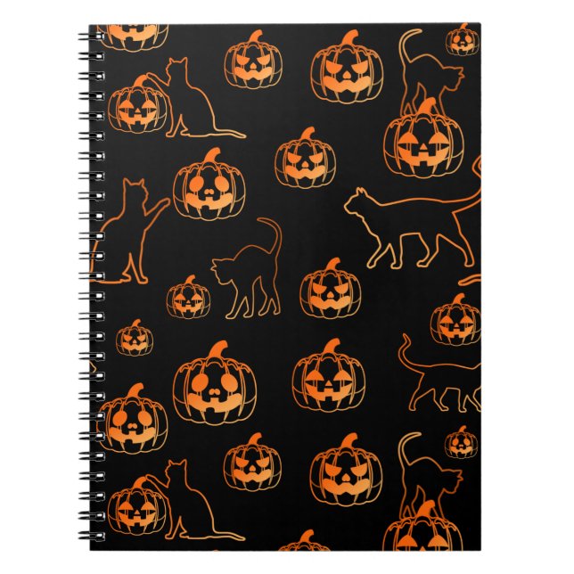 Schwarze Katzen und Orange Pumpkins Halloween Must Notizblock (Vorderseite)