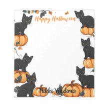 Schwarze Katzen und Pumpkin Happy Halloween