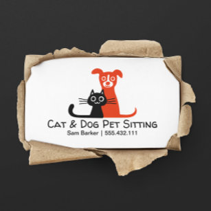 Schwarze Katzen und rote Hunde Sitzen   Pflege von Visitenkarte