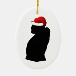 Schwarze Katzen-Verzierung Sankt Keramik Ornament