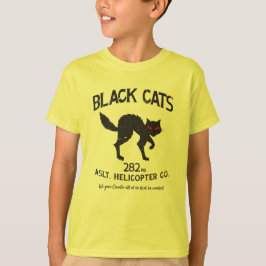 Schwarze Katzen Vintage-Emblem T-Shirt