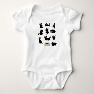 Schwarze Katzen Vinyl Aufkleber Süß Katze Baby Strampler