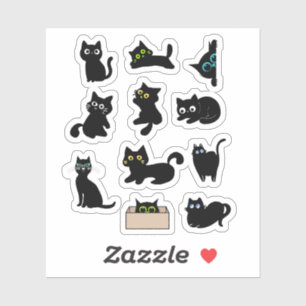 Schwarze Katzen Vinyl Aufkleber Süße Katze 